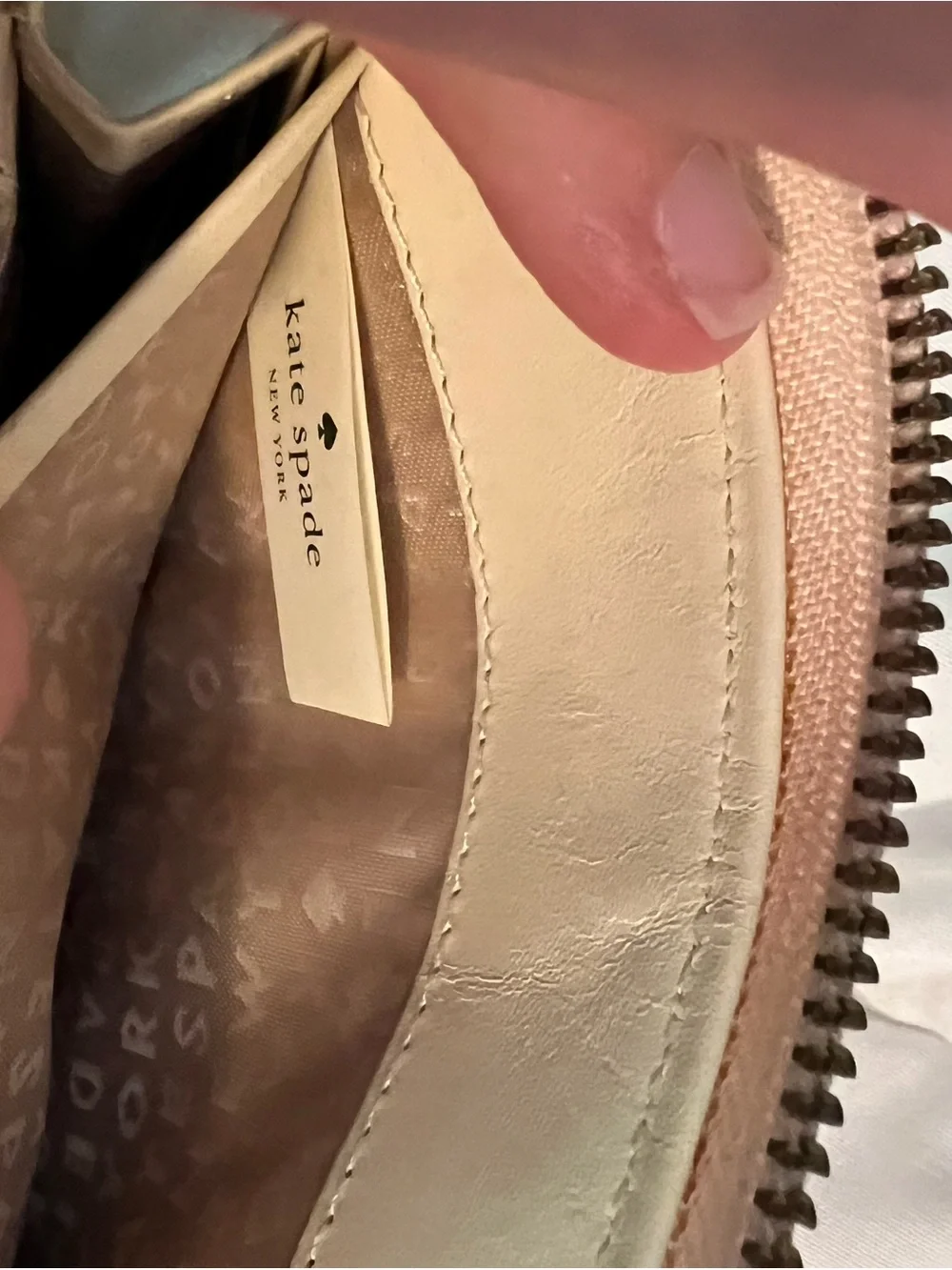 kate spade Light Blush Patent Leather Wristlet with Bow